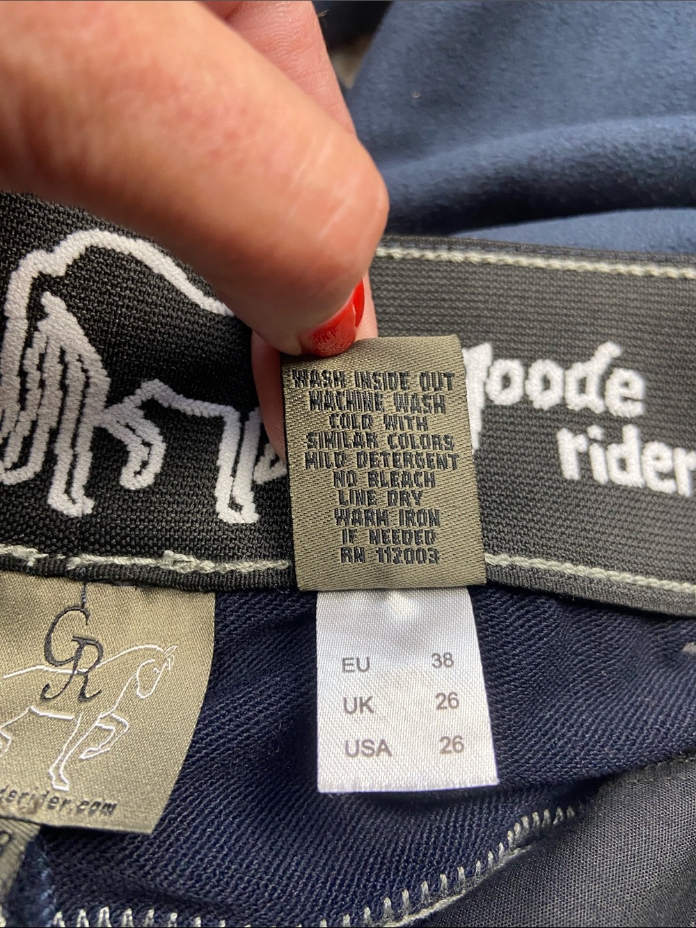 NWT Goode Rider Breeches Pro Rider Equestrian Pant 26 Regular Navy Jodphur - Picture 6 of 15